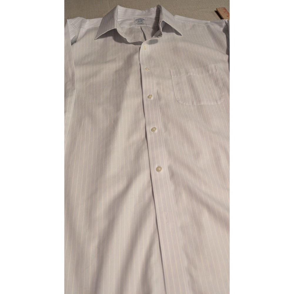 Brooks Brothers Shirt Men's 17 Pinstripe Long Sleeve Dress Button Up 32-33